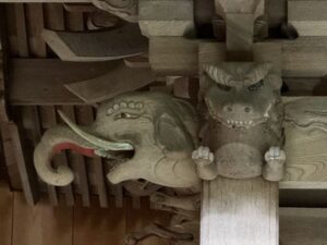 木鼻の象と獅子