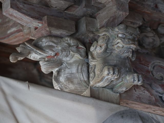 木鼻の象と獅子