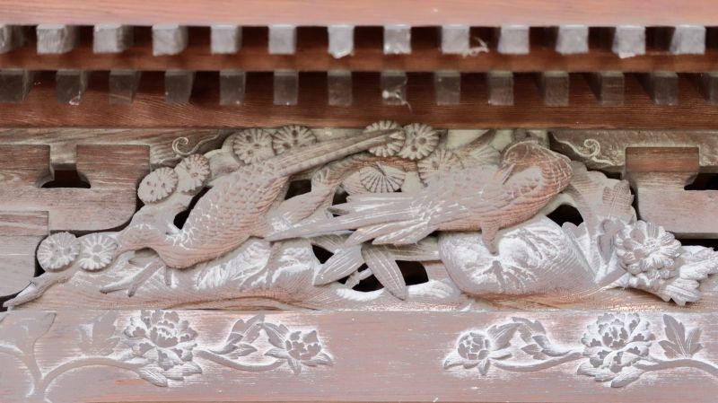 向拝の雉